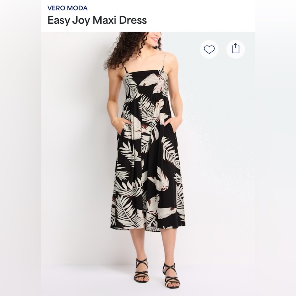 Vero Moda Black and White Spaghetti Strap Sundress